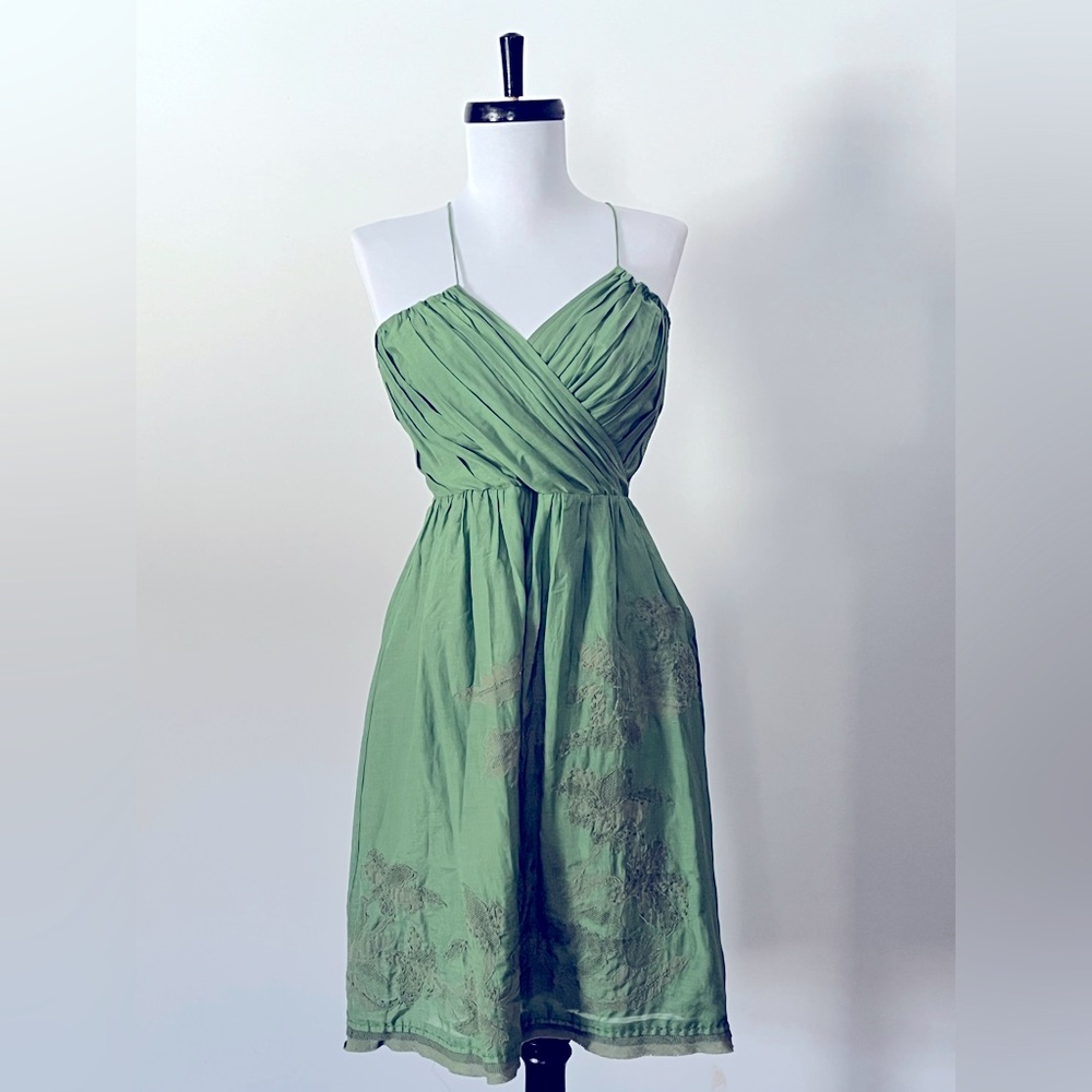 Project Alabama green embroidered summer dress
